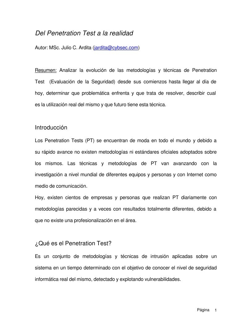 Imágen de pdf Del Penetration Test a la realidad